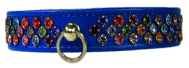 Leather Brothers Festive Diamante Dog Collars - Blue