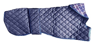 Blue Quilted Hound Shaped Dog Coat
