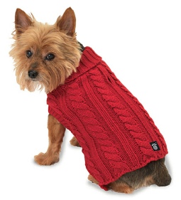 Petrageous Cable Knit Dog Jumper - Red