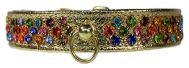 Leather Brothers Festive Diamante Dog Collars - Gold
