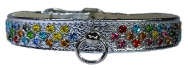 Leather Brothers Festive Diamnte Dog Collars - Silver