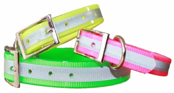 Leather Brothers Sunglo Refletive Dog Collars 