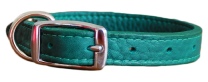 Leather Brothers LUXE Leather Dog Collars - Jade Green